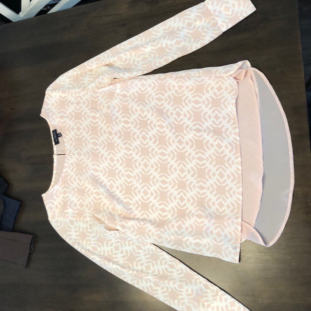 Pink and white, lined blouse from The Limited.